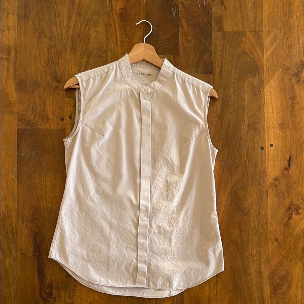 Everlane Beige Sleeveless Blouse